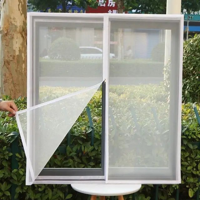White ，Multi size window mesh with zipper Self-adhesive zipper ,mosquito nets for windows anti mosquito window door curtain mesh
