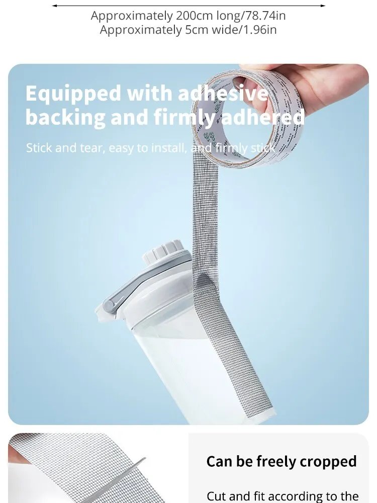 Window Screen Repair Tape Self Adhesive Mesh Tape Net Door Fix Patch Anti Insect Mosquito Mesh Broken Holes Repairing