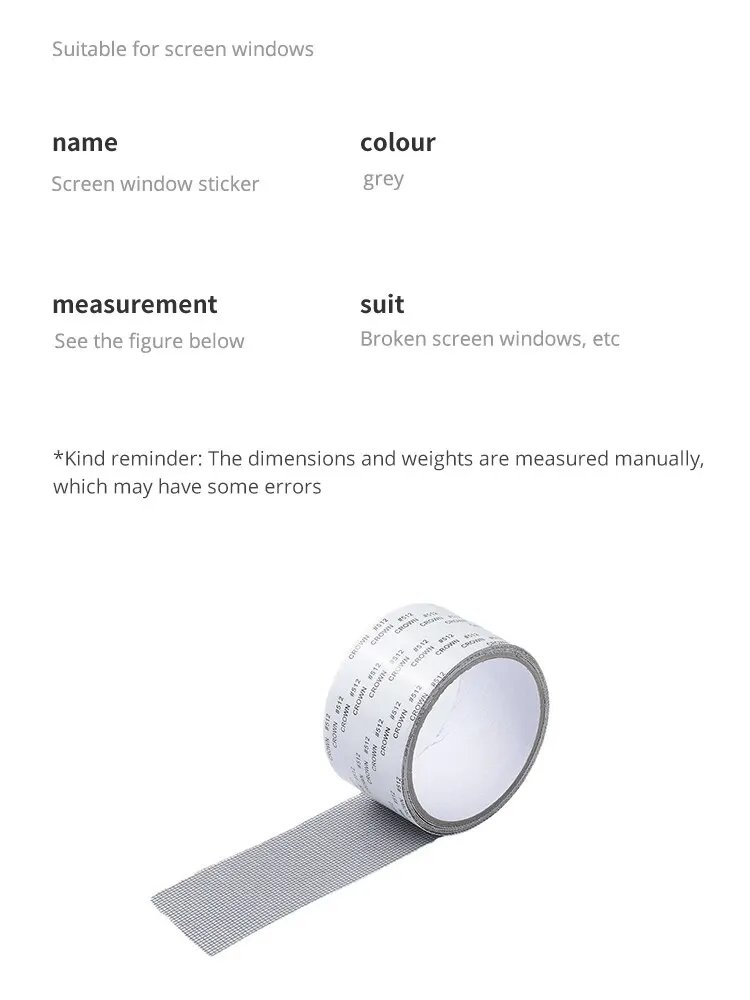 Window Screen Repair Tape Self Adhesive Mesh Tape Net Door Fix Patch Anti Insect Mosquito Mesh Broken Holes Repairing