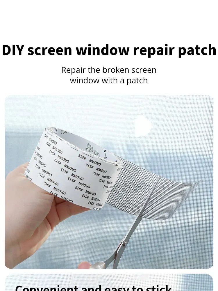 Window Screen Repair Tape Self Adhesive Mesh Tape Net Door Fix Patch Anti Insect Mosquito Mesh Broken Holes Repairing