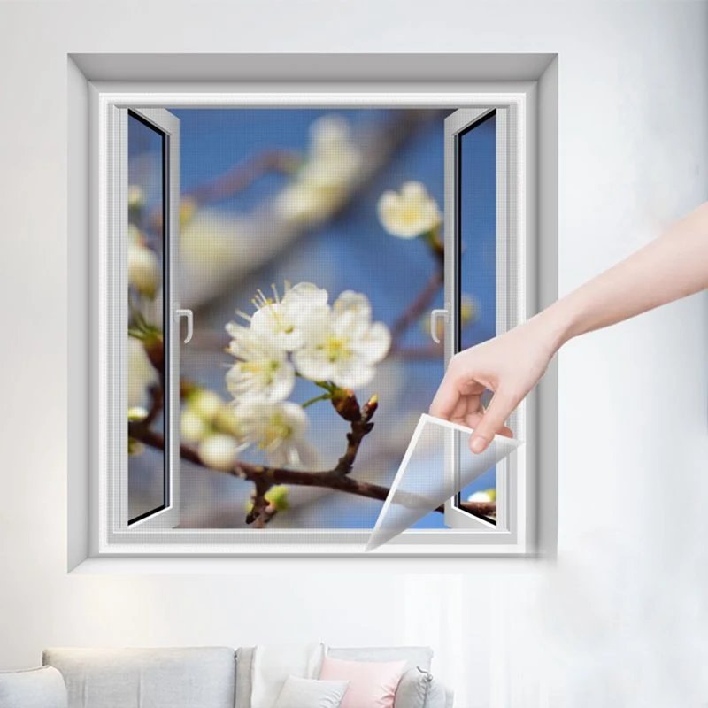 Summer Bedroom Window Mosquito Nets Insect Fly Screen Curtain DIY Self-Adhesive Indoor Anti Mosquito Fly Bug Nylon Mesh
