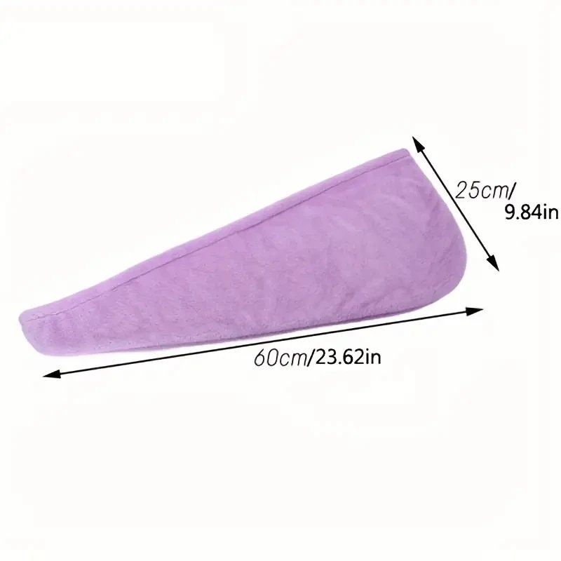 1pc Anti-Frizz Microfiber Hair Towel with Button Quick Drying &Super Absorbent