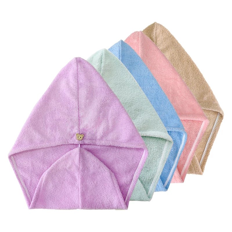 1pc Anti-Frizz Microfiber Hair Towel with Button Quick Drying &Super Absorbent