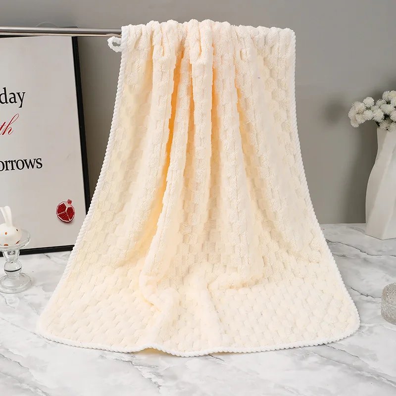 1 pcs Soft Thickened Coral Fleece Face Towel Water Absorption and Quick Drying Solid Color Hand Towel For Bathroom