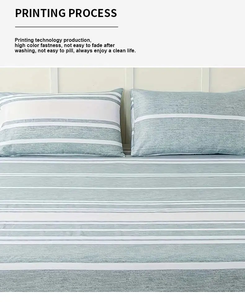 3-Piece Striped Fitted Sheet Set &ndash; Luxuriously Soft & Breathable &ndash; Includes 1 Fitted Sheet and 2 Pillowcases for Cozy Sleep &ndash; Pe