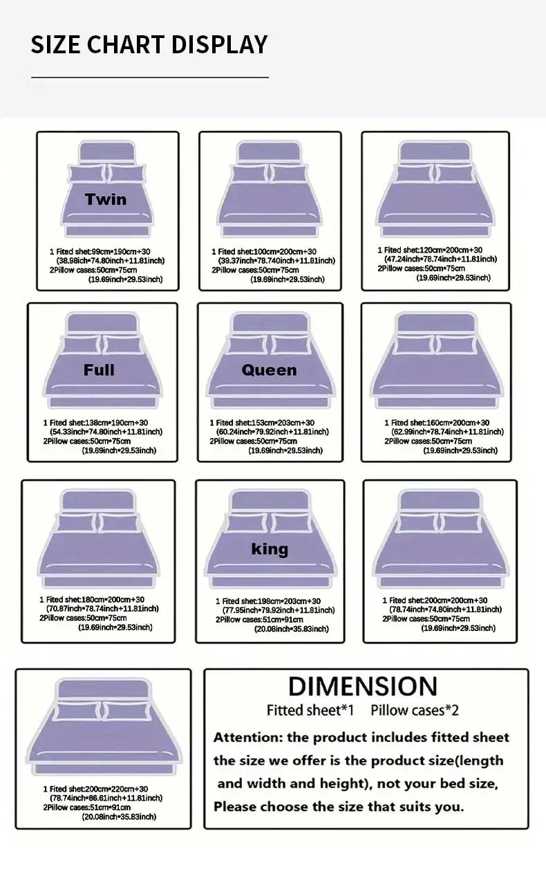 3-Piece Striped Fitted Sheet Set &ndash; Luxuriously Soft & Breathable &ndash; Includes 1 Fitted Sheet and 2 Pillowcases for Cozy Sleep &ndash; Pe