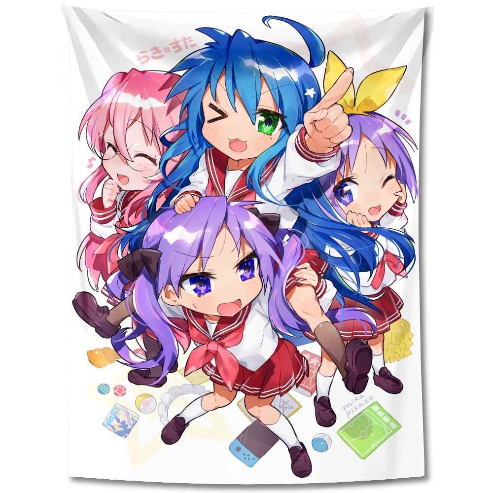 Anime Lucky Star Kawaii Izumi Konata Tapestry Wall Hanging Japan Saitama Japanese Room Decor Background Cloth Decorative Blanket