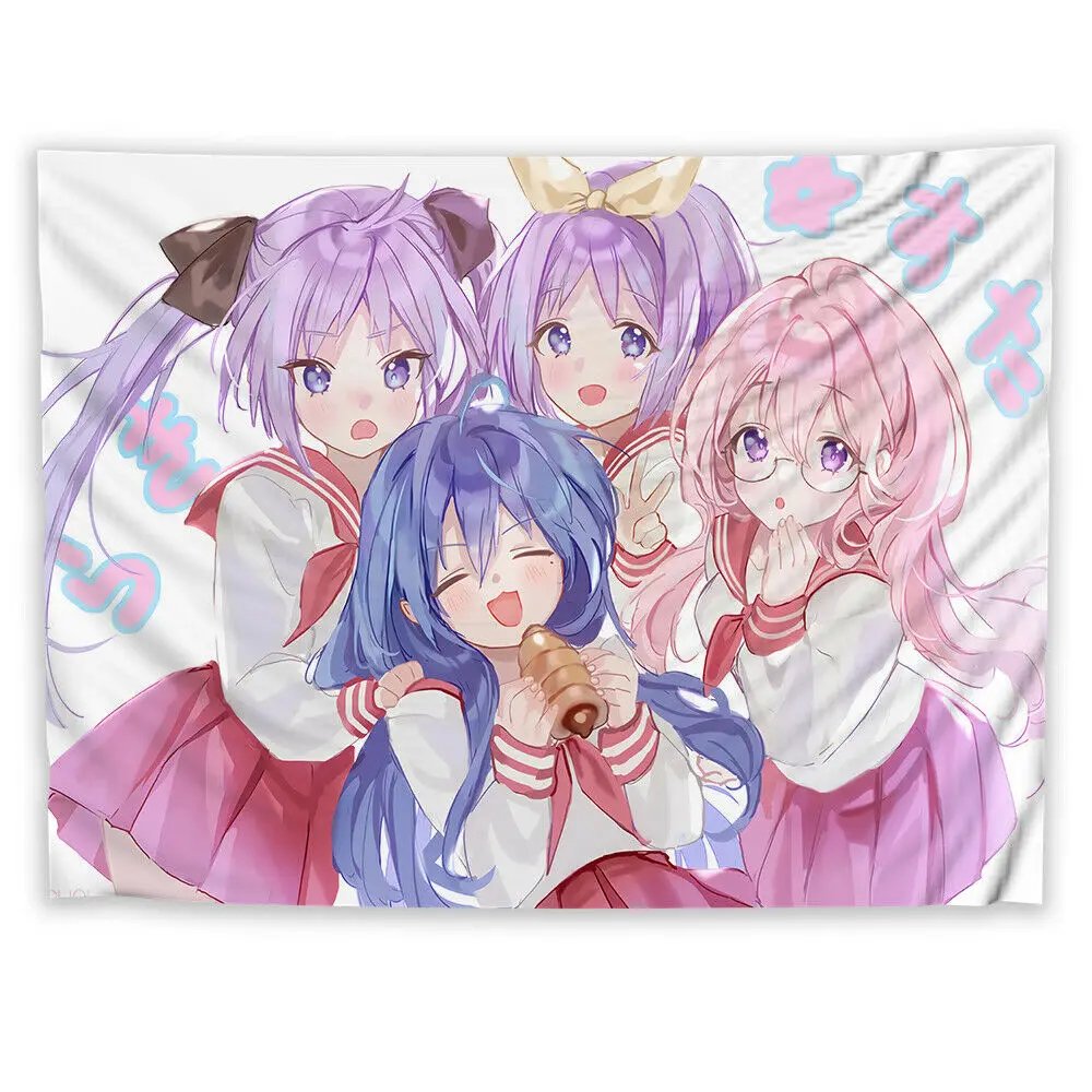 Anime Lucky Star Kawaii Izumi Konata Tapestry Wall Hanging Japan Saitama Japanese Room Decor Background Cloth Decorative Blanket
