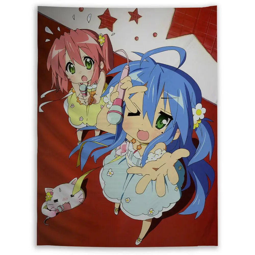 Anime Lucky Star Kawaii Izumi Konata Tapestry Wall Hanging Japan Saitama Japanese Room Decor Background Cloth Decorative Blanket