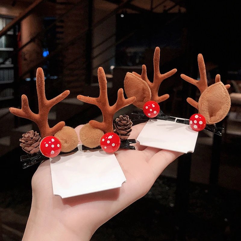 Christmas Antler Hair Clips Deer Ear Hairpins Festivals Christmas Headbands Pine Cones Hair Ball Adult Headwear Hair Accessories Christmas Antler Hair Clips Deer Ear Hairpins Festivals Christmas Headbands Pine Cones Hair Ball Adult Headwear Hair Accessories