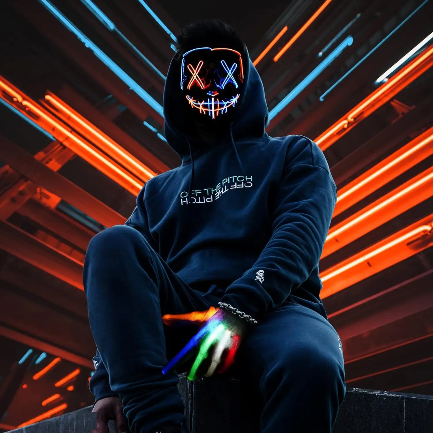 halloween masks of terror led face light mask Scary Scream Bright Mask For Carnival Halloween Costumes For Men glow in the dark