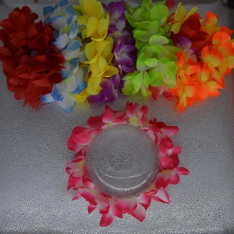 1pcs Women Girl LED Hawaii Hawaiian Lei Headband Glow Light up Flower Crown Wreath Birthday  Party    navidad  Halloween