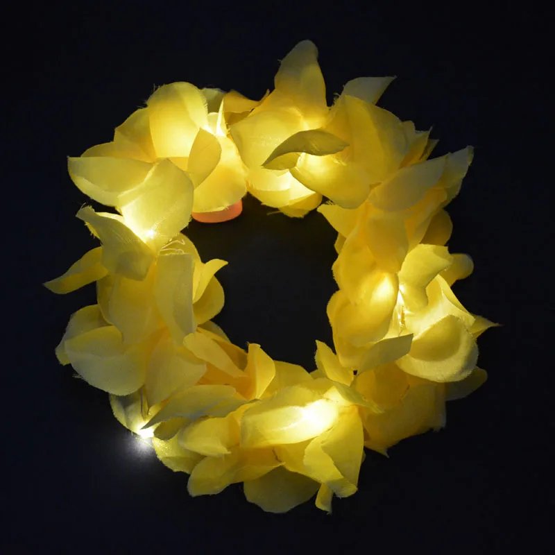 1pcs Women Girl LED Hawaii Hawaiian Lei Headband Glow Light up Flower Crown Wreath Birthday  Party    navidad  Halloween