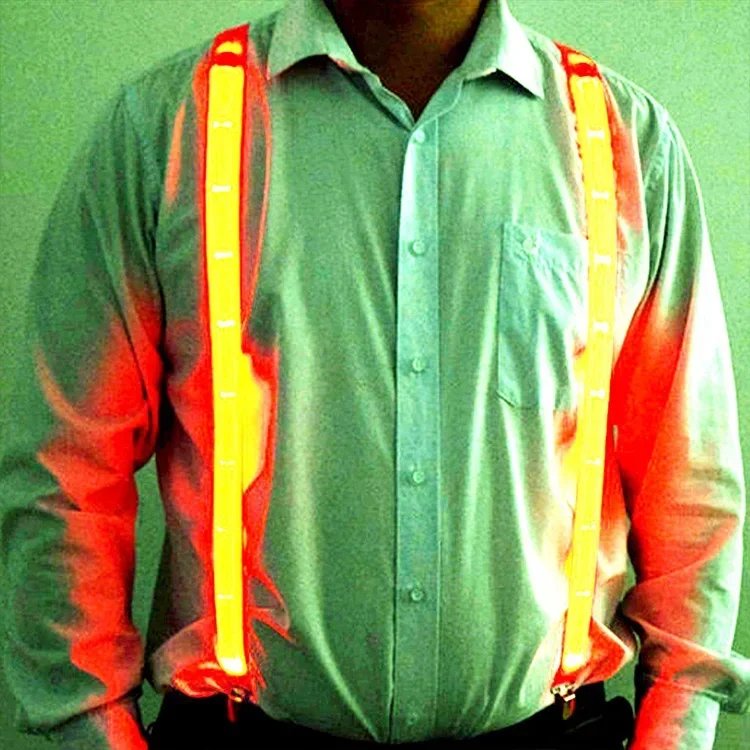 NEW Party Supplies Suspenders with Bow Tie LED Lights Woman Hangers for Men Wedding Party Accessories Glow-in-the-dark SD01