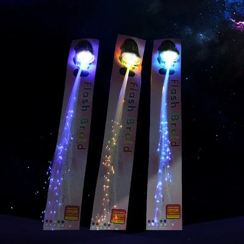 Hair Light Christmas Decorations LED Headband Party Hairlights Halloween Glowing Braid Clip Neon Birthday Flash Lights Glow Rave