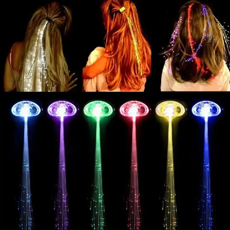 Hair Light Christmas Decorations LED Headband Party Hairlights Halloween Glowing Braid Clip Neon Birthday Flash Lights Glow Rave