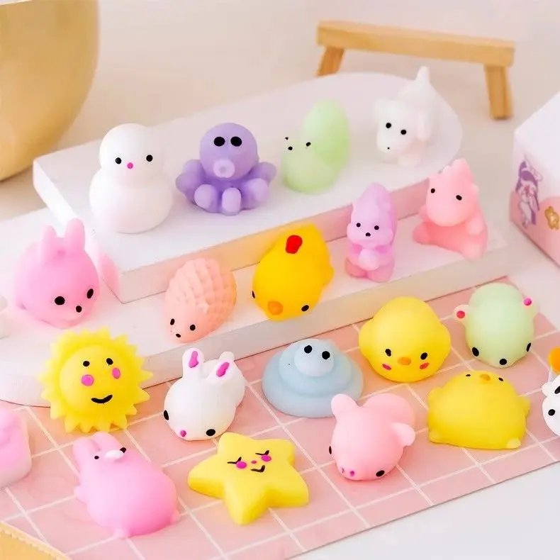 20Pcs Mini Cute Cartoon Animal Stress Relief Toys For Boys Girls Birthday Party Favor Pi&ntilde;ata Filler Carnival Kids Party Supplies
