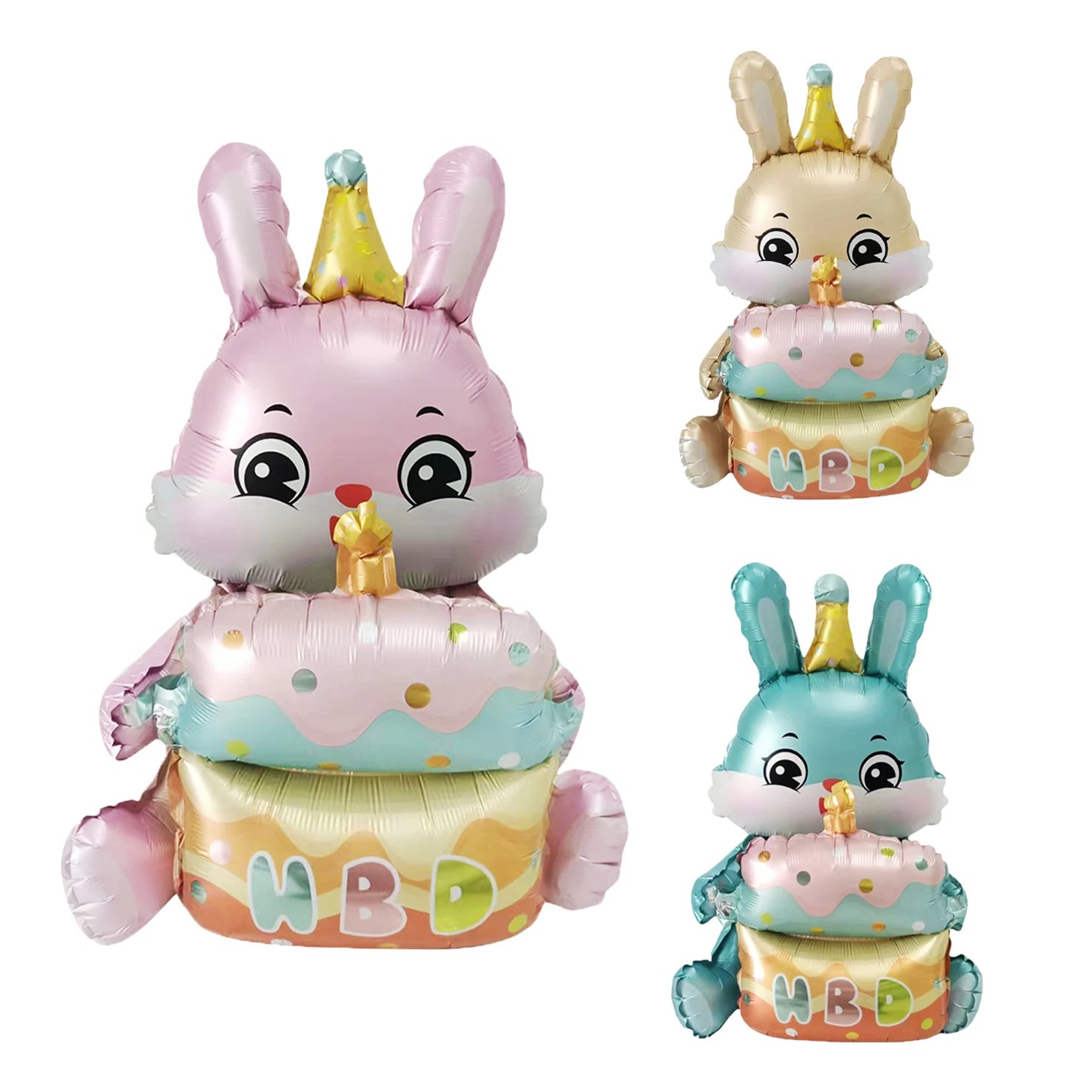 3D Birthday Cake Aluminum Film Balloon Decoration Colored Double Layer Cake 1 Year Old Baby Shower Birthday Party Supplies