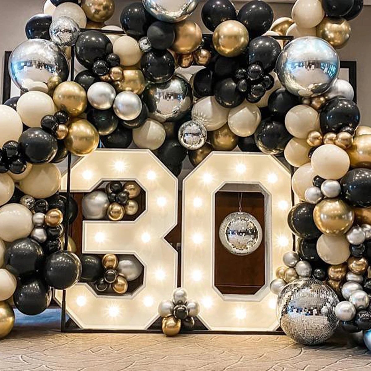 LED Light Giant Birthday Figure Number Balloon Filling Box 30 40 50 1st Birthday Party Decor Adult Kid Baby Shower Wedding Decor