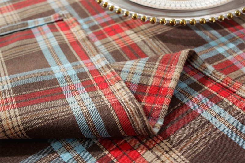 Christmas Decoration Plaid Tablecloth Color Woven Polyester Cotton Red Green Table cover for Home Party Dining Decor Christmas Decoration Plaid Tablecloth Color Woven Polyester Cotton Red Green Table cover for Home Party Dining Decor