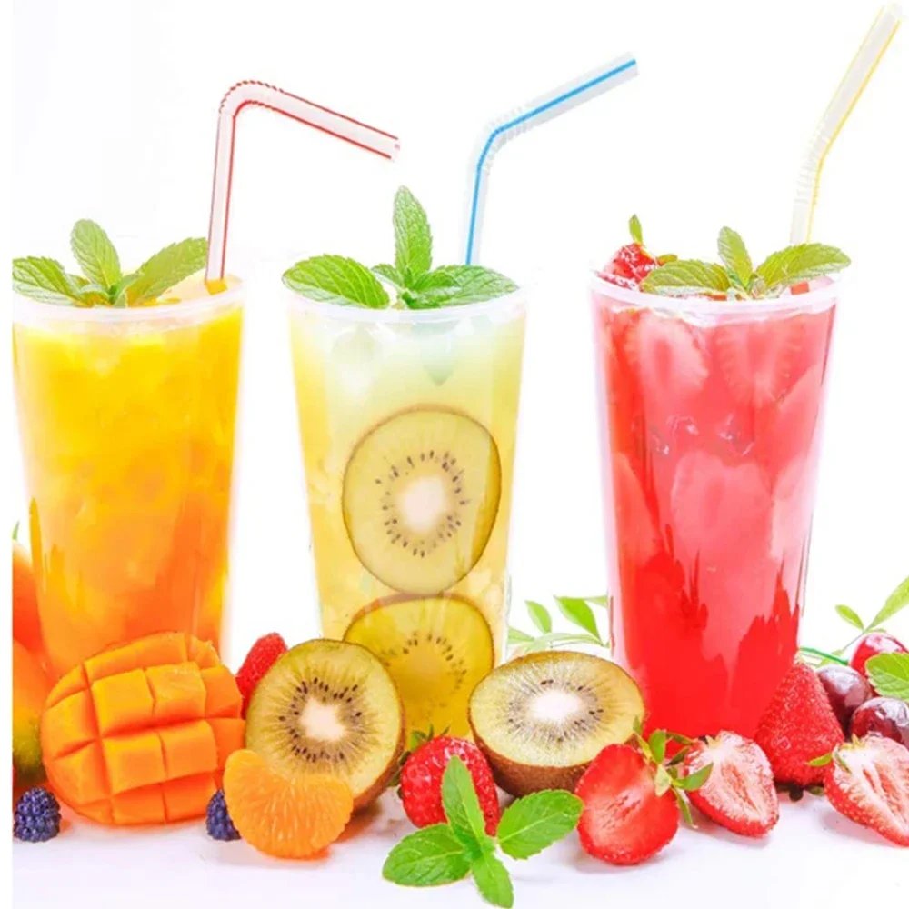 100Pcs Bendable Straws Disposable Colourful Black Straw Rietjes Milk Tea Bar Party Wedding Kitchen  Accessories Drinkware 2024