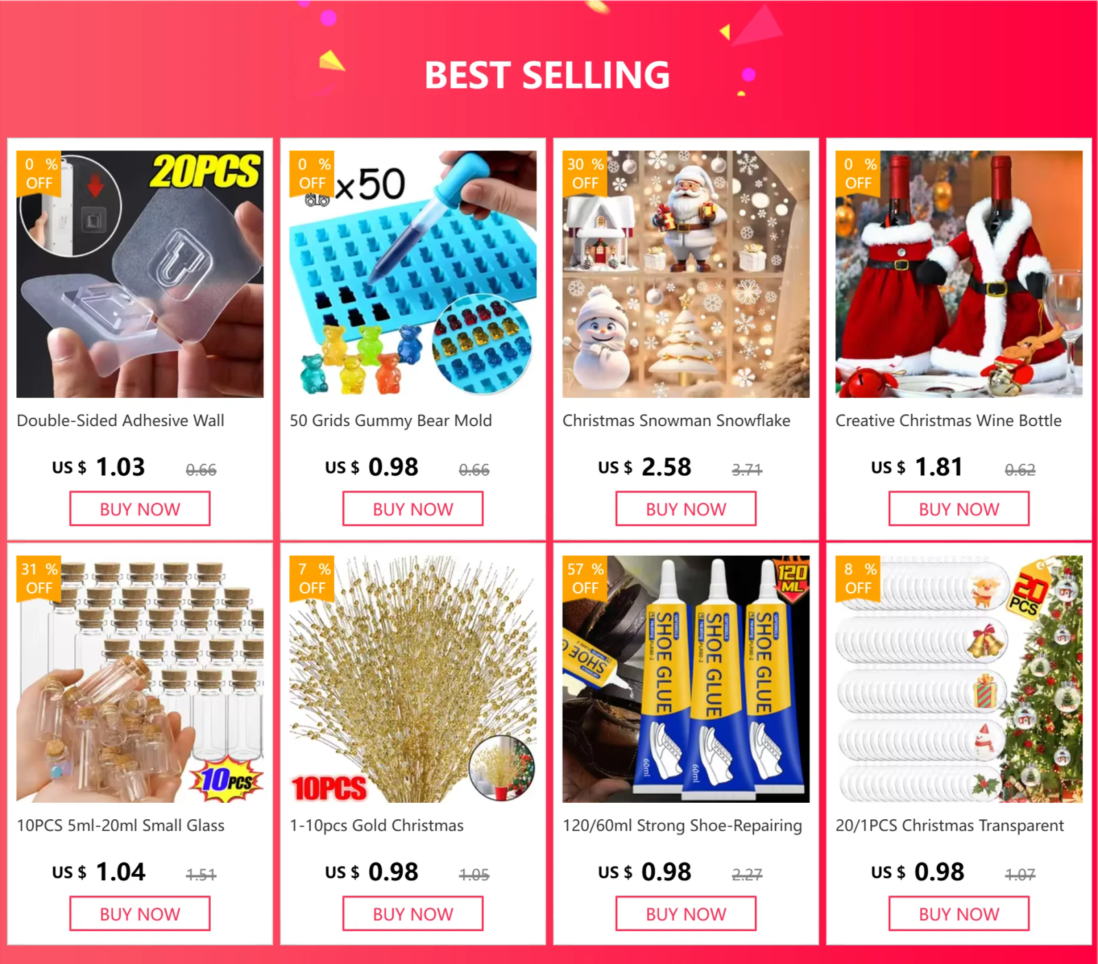 Wholesale 4cm Mini Hooks For Christmas Ornament S-Shape Hanging Hook Xmas Tree Balls Pendant Decorations Navidad New Year Party