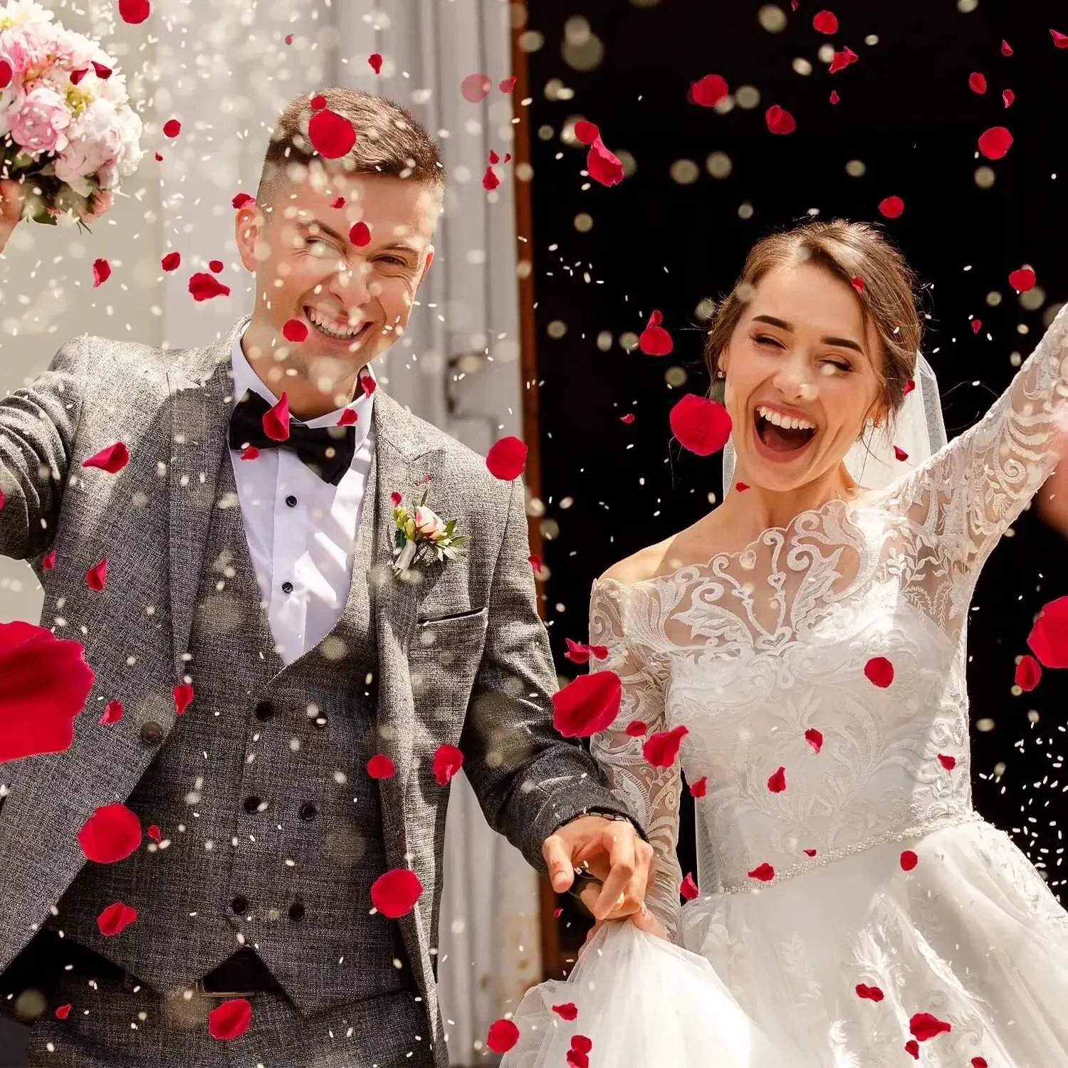 6000/100Pcs Artificial Fake Rose Petals Colorful Red White Gold Roses Petal Flowers for Romantic Wedding Party Favors Decoration