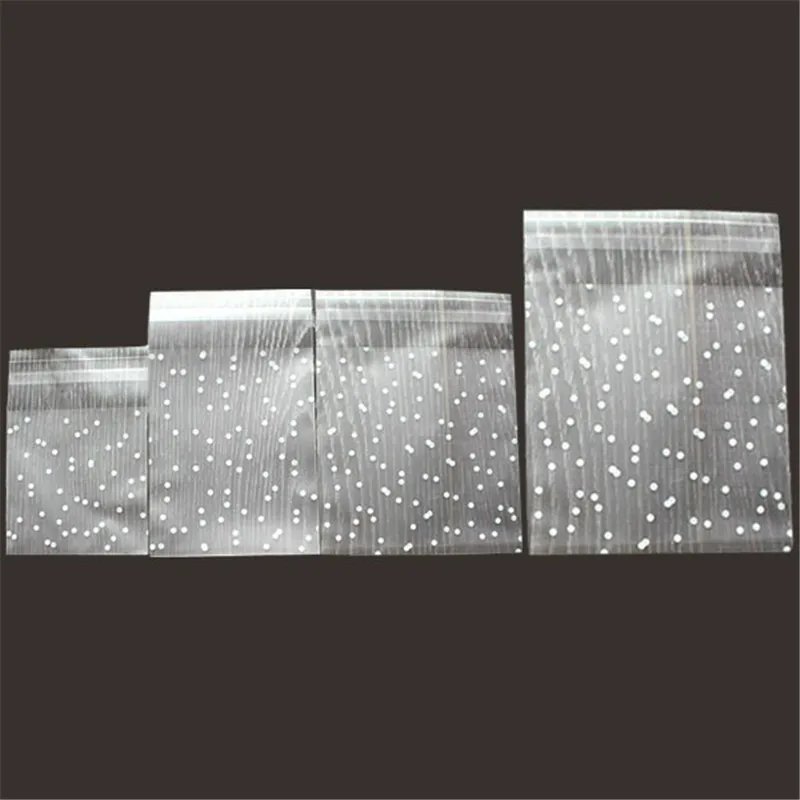 100Pcs/Lot Translucent Dots Plastic Cookie Packaging Bags Cupcake Wrapper Self Adhesive Bags Birthday Party Wedding Decorations