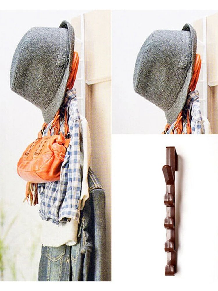 New Multi-purpose Five-segment Hooks Storage Household Hook Rack Organizer Clothes Coat Hat Bag Hanger Holder Hot Sale