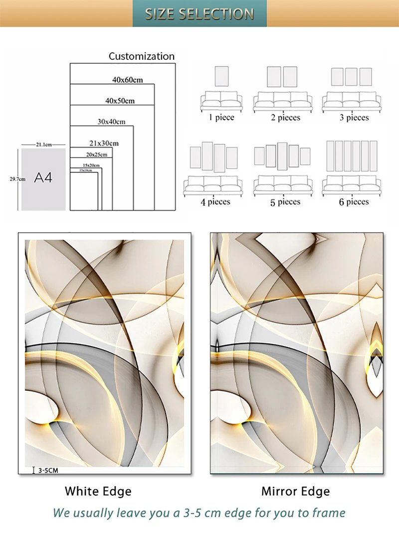 YWDECOR Custom Painting Canvas HD Print Customized Your Picture Personalized Wall Art Poster Photos for Living Room Home Decor