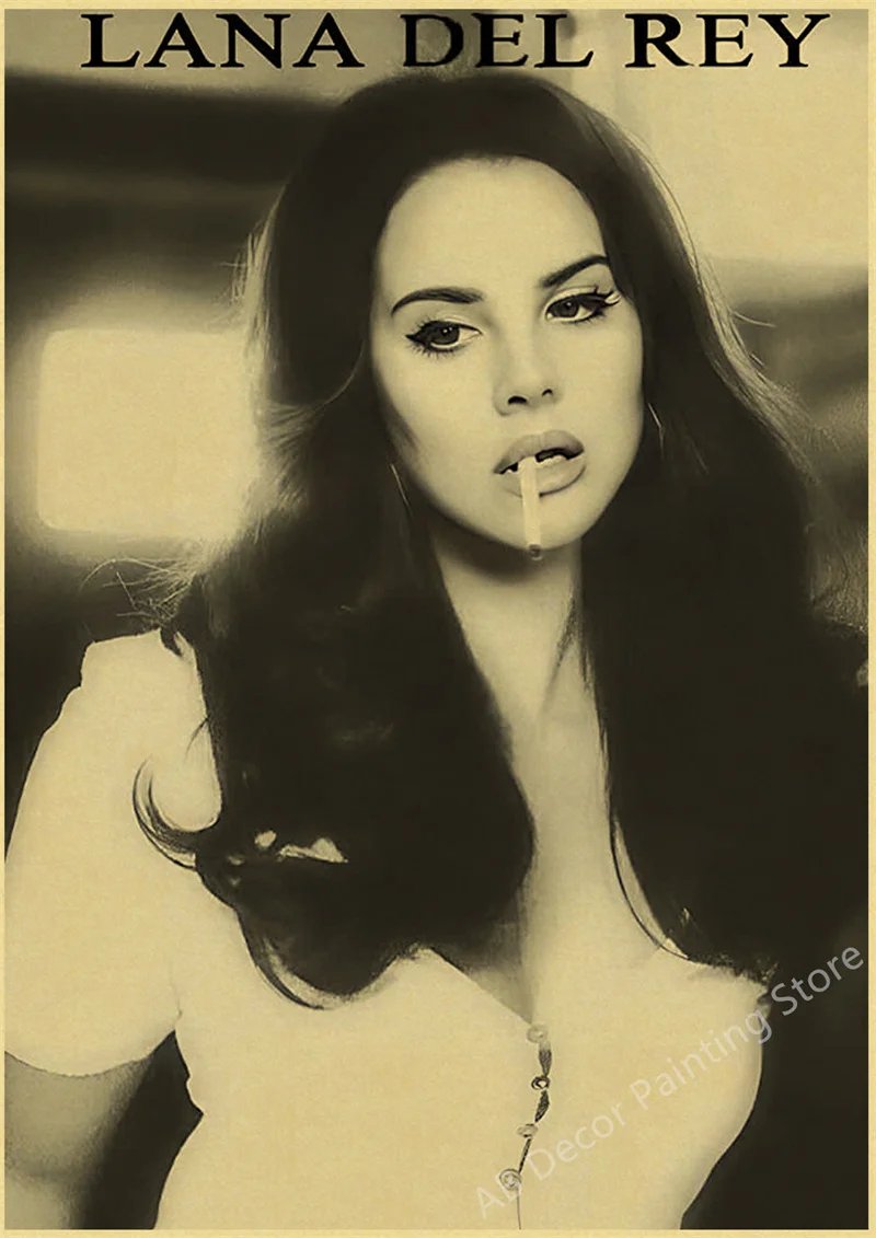 Lizzy Grant Lana Del Rey Posters Retro Kraft Paper Prints Music Album Poster Vintage Home Room Decor Aesthetic Art Wall Painting