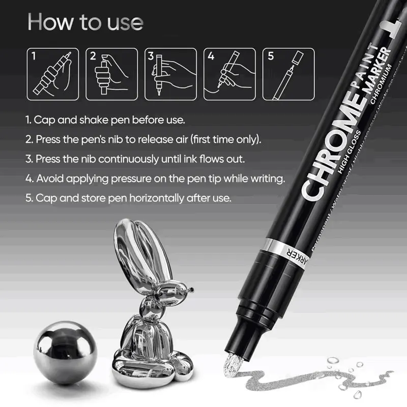 3/2/1pcs Chrome Mirror Marker Pen 2mm DIY Reflective Paint Pen Permanent Gold SILVER Marker Touch Up, Model Painting, Marking 3/2/1pcs Chrome Mirror Marker Pen 2mm DIY Reflective Paint Pen Permanent Gold SILVER Marker Touch Up, Model Painting, Marking