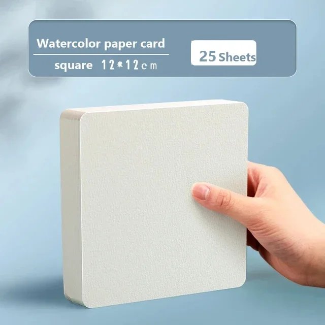 Square/Round Watercolor Paper 300g 25 Sheets Professional Water Color Paper Postcard for Painting School Supplies