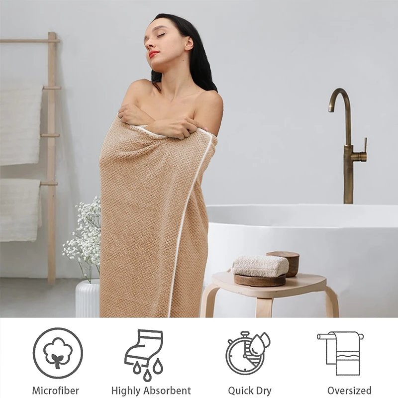 Oversize Microfiber Grey Bath Towel 35
