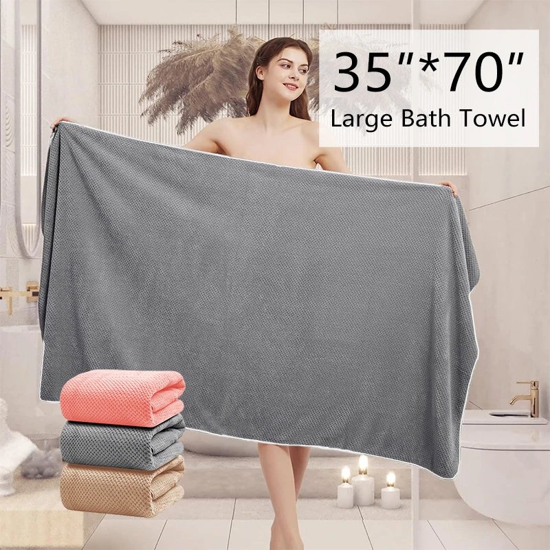 Oversize Microfiber Grey Bath Towel 35