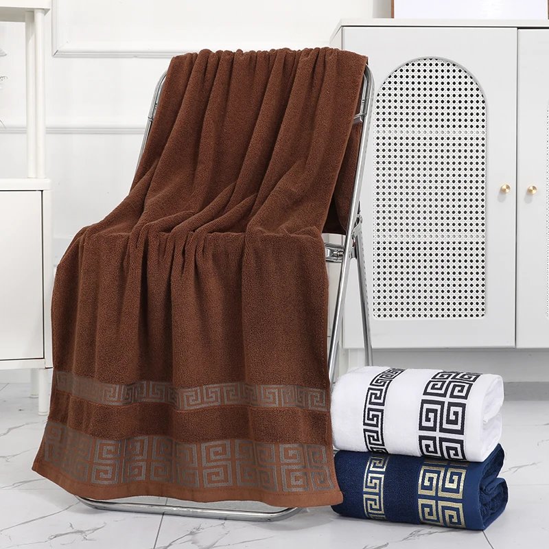1 enlarged and thickened non shedding water absorbing household pure cotton patterned large bath towel