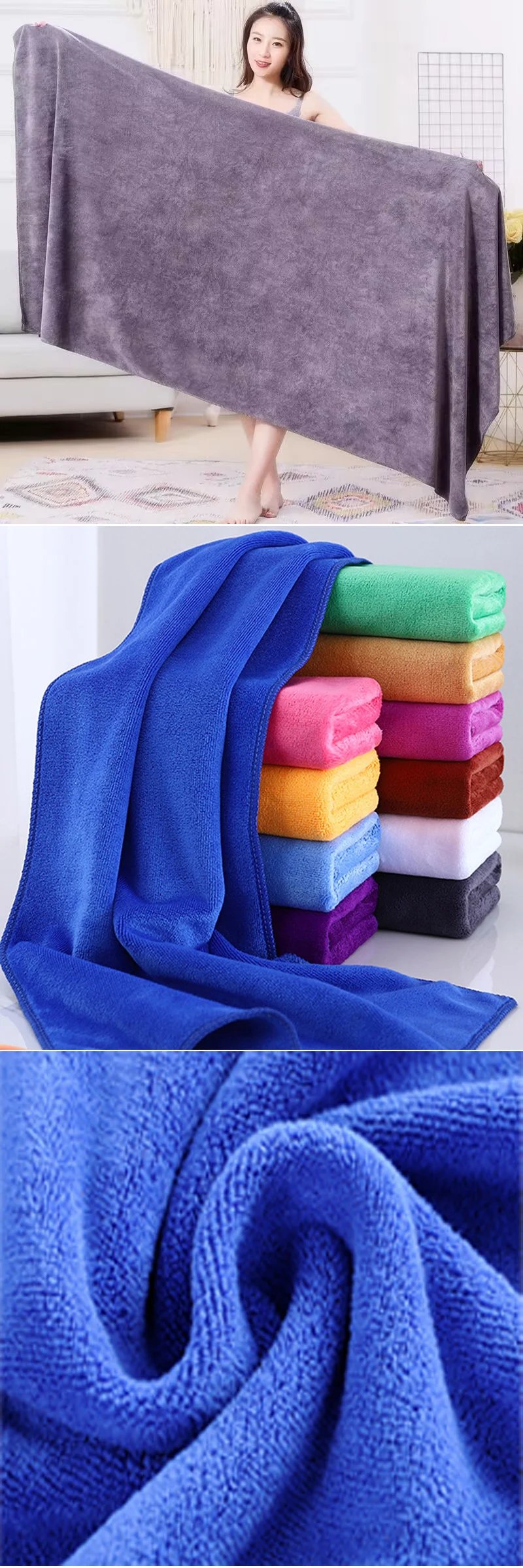Large size180x200cm thickening beauty salons Bath towels quick drying are soft skin friendly non shedding hotel massage towels