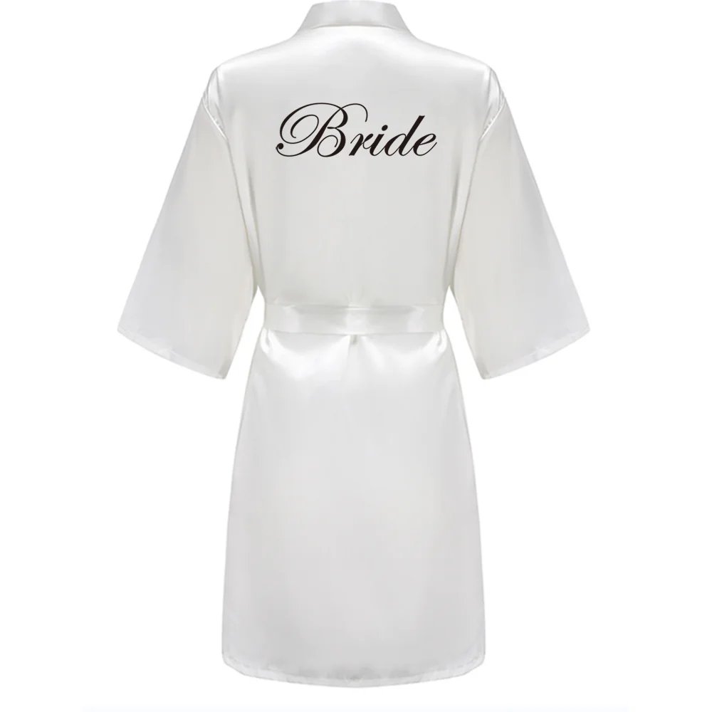 Blue Women Bathrobe White Letter Bride Bridesmaid Mother Maid of Honor Get Ready Bridal Party Robes Gifts Dressing Gown