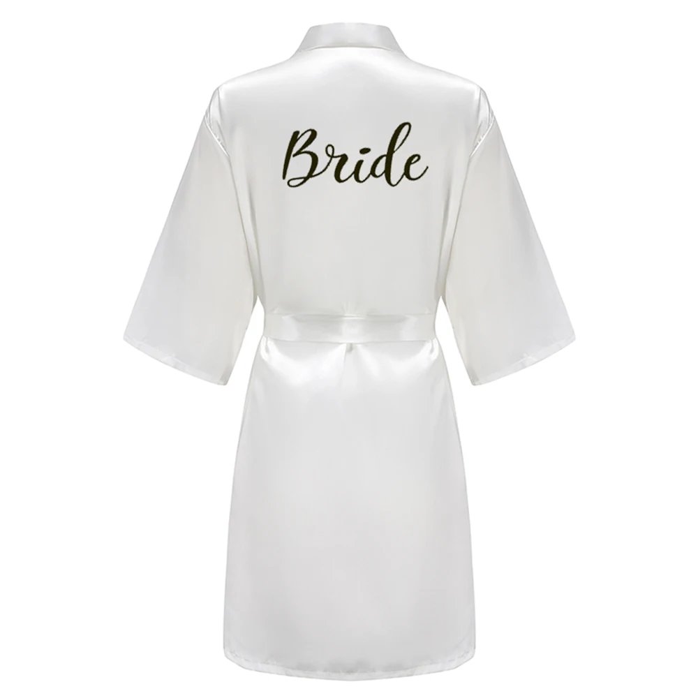 Blue Women Bathrobe White Letter Bride Bridesmaid Mother Maid of Honor Get Ready Bridal Party Robes Gifts Dressing Gown