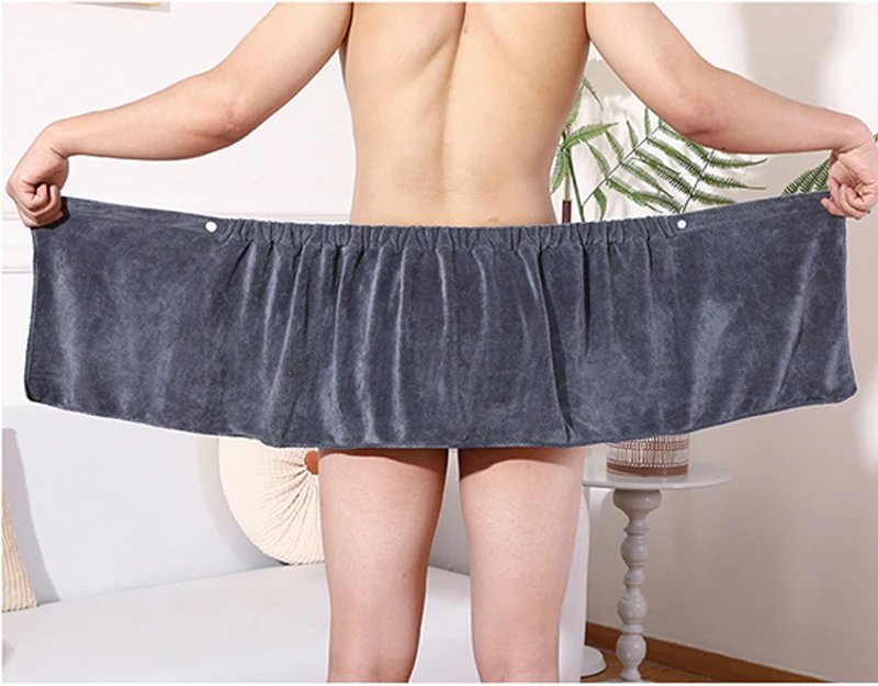 Men's Sexy Shorts Bathrobe Bath Towel Soft Side Open Pajamas Towel Thick Swimming Soft Beach Shower Culottes 18+ Adult Pajamas