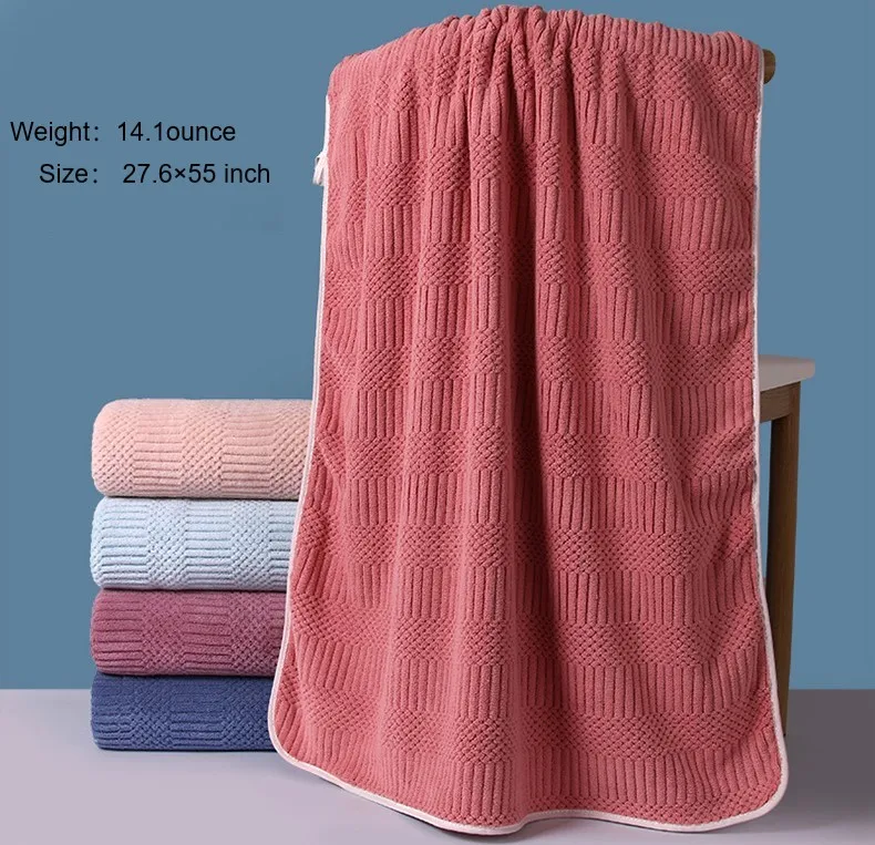 1pc Striped Coral Velvet Hand Towels, Soft Quick Drying Towel, Absorbent Hand Towel For Bathroom 1pc Striped Coral Velvet Hand Towels, Soft Quick Drying Towel, Absorbent Hand Towel For Bathroom