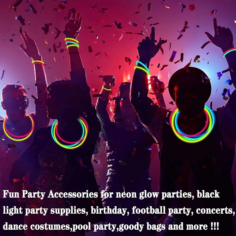10/100pcs Fluorescence Sticks Party Multicolor Glowing Stick Bright Colorful Light Bendable Glow Bracelet Chemical Fluorescence
