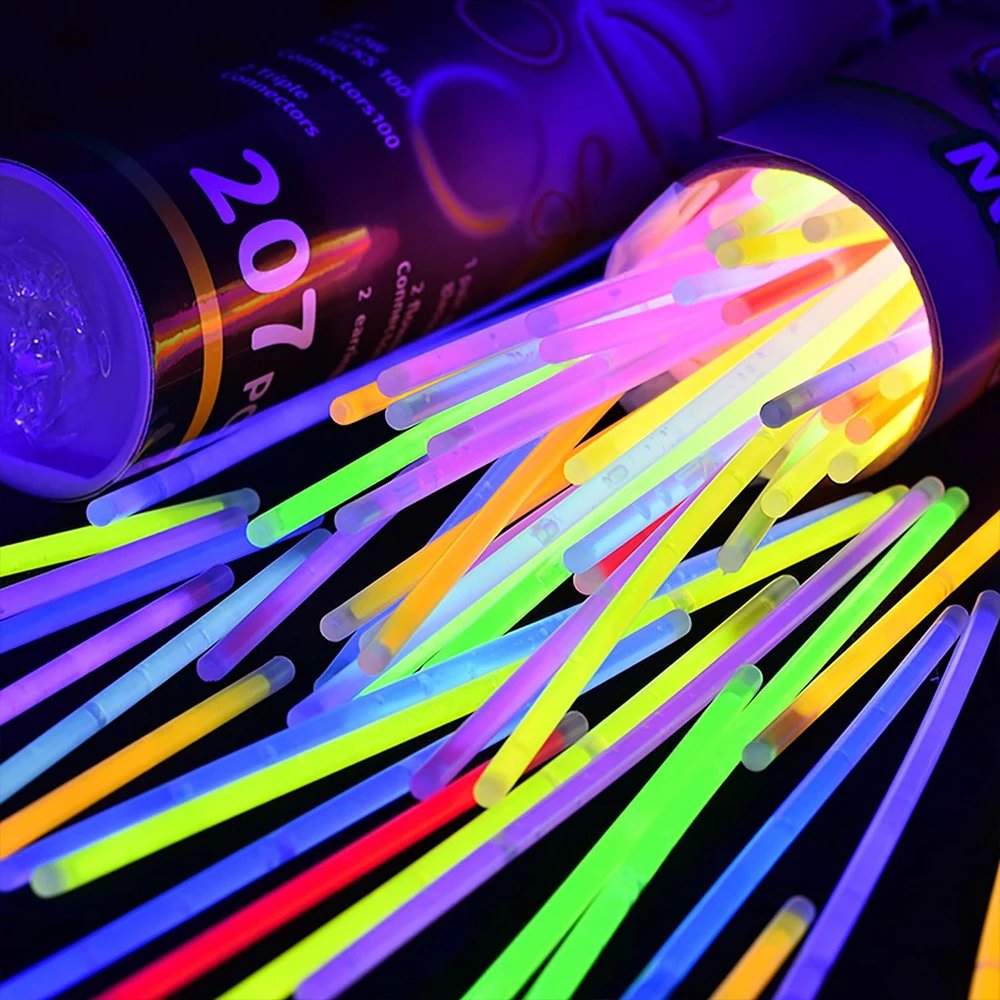 10/100pcs Fluorescence Sticks Party Multicolor Glowing Stick Bright Colorful Light Bendable Glow Bracelet Chemical Fluorescence