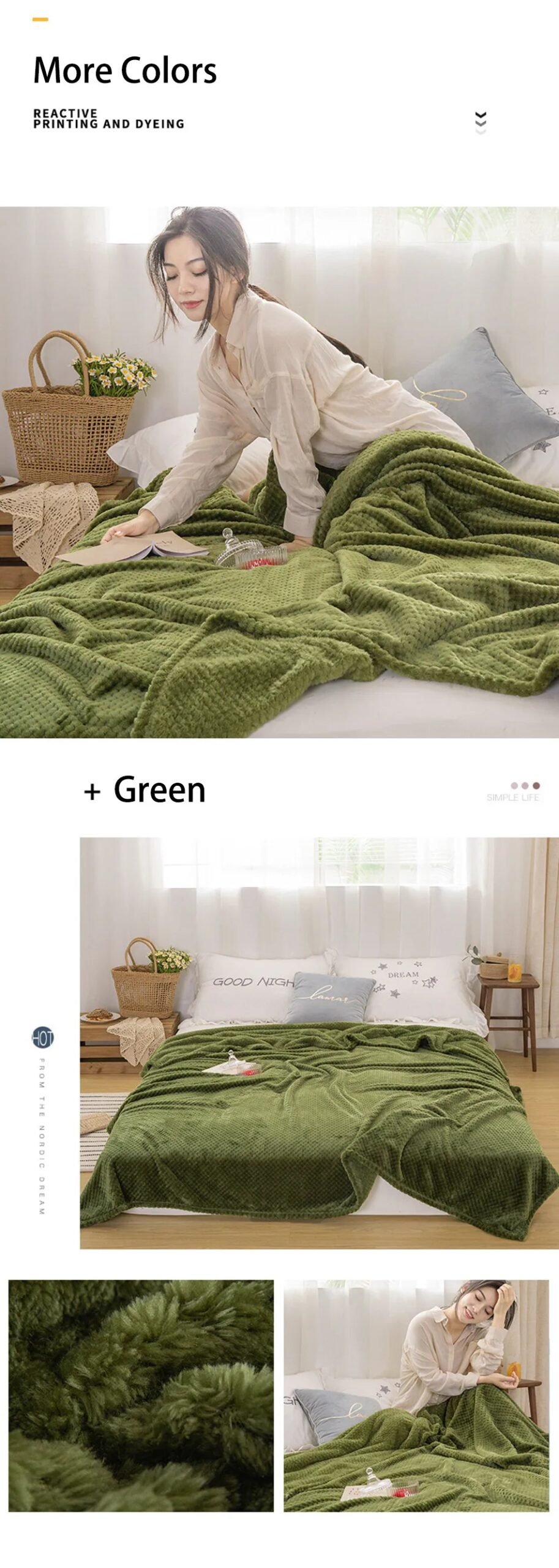 Coral Fleece Blankets For Beds 300gsm Spring Summer Soft Fluffy Faux Fur Mink Throw Solid Sofa Cover Bedspread Plaid Blankets