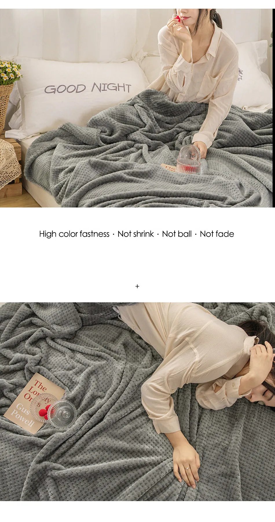 Coral Fleece Blankets For Beds 300gsm Spring Summer Soft Fluffy Faux Fur Mink Throw Solid Sofa Cover Bedspread Plaid Blankets