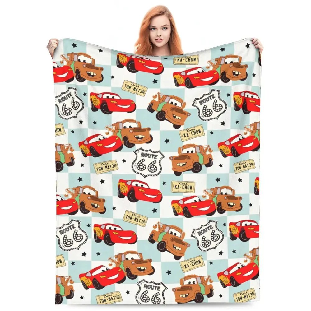Cars Lightning McQueen Flannel Blanket Warm Soft Throw Blanket for Living Room Decorative Comfortable Bedspread Sofa Bed Cover