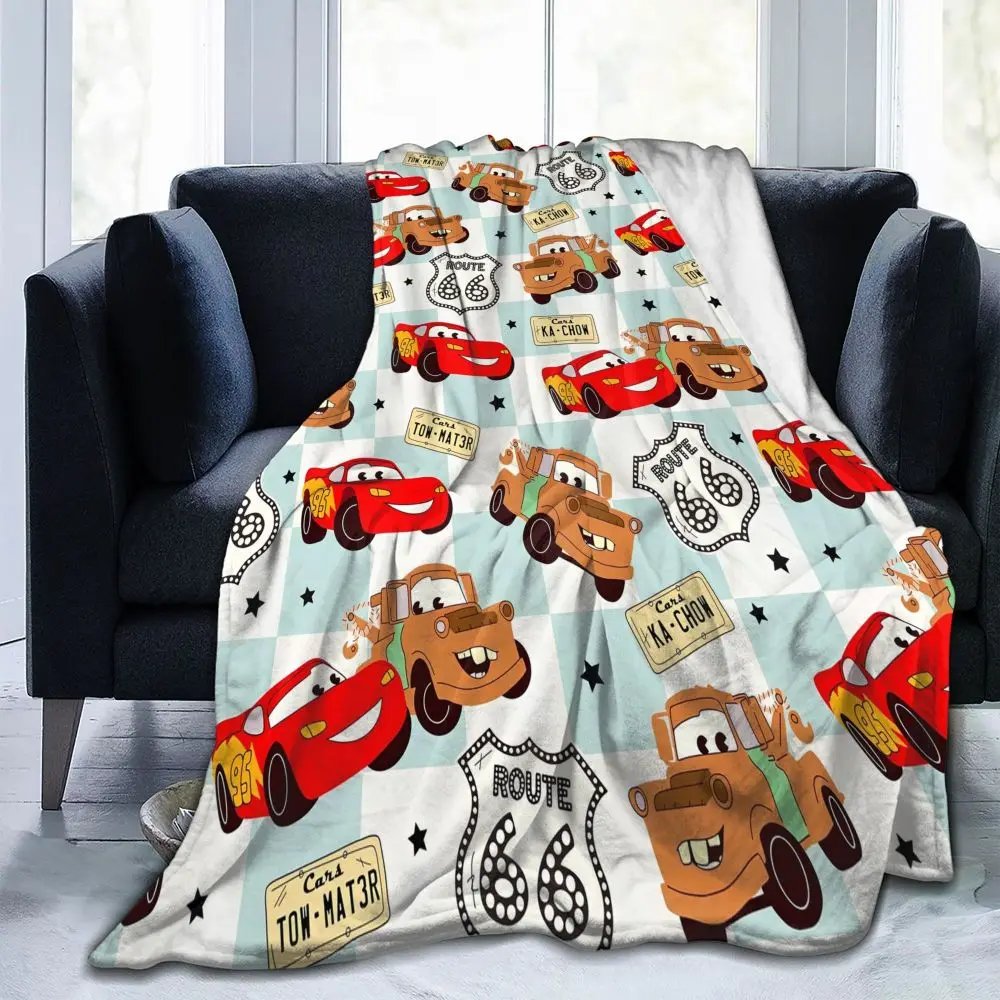 Cars Lightning McQueen Flannel Blanket Warm Soft Throw Blanket for Living Room Decorative Comfortable Bedspread Sofa Bed Cover
