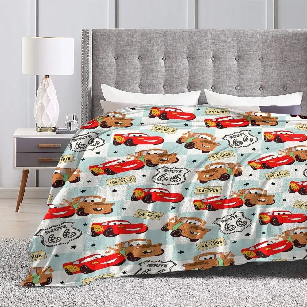 Cars Lightning McQueen Flannel Blanket Warm Soft Throw Blanket for Living Room Decorative Comfortable Bedspread Sofa Bed Cover