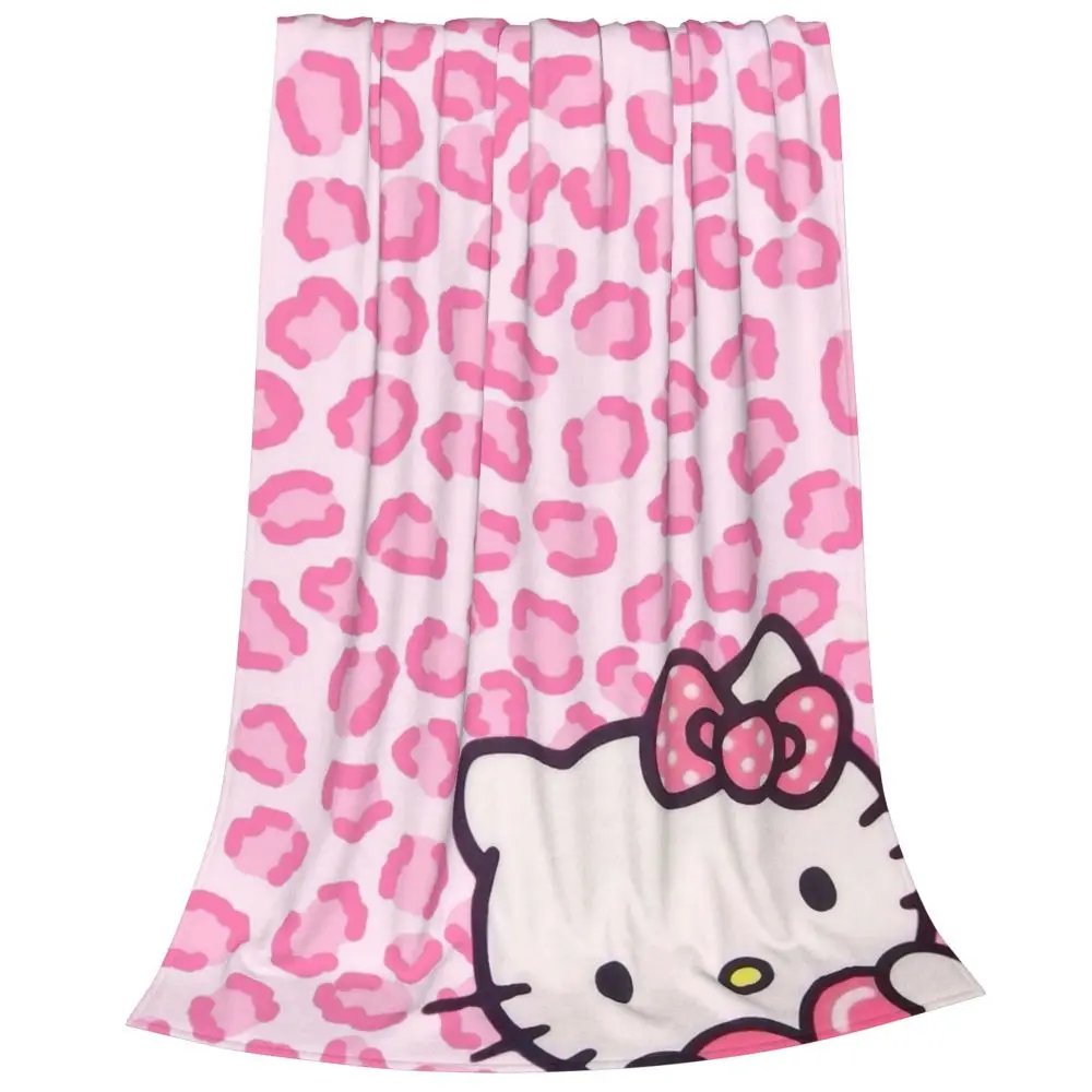 Hello Kitty Cartoon Cute Blanket Flannel Spring/Autumn Multi-function Lightweight Thin Throw Blanket Bedding Office Bedspread