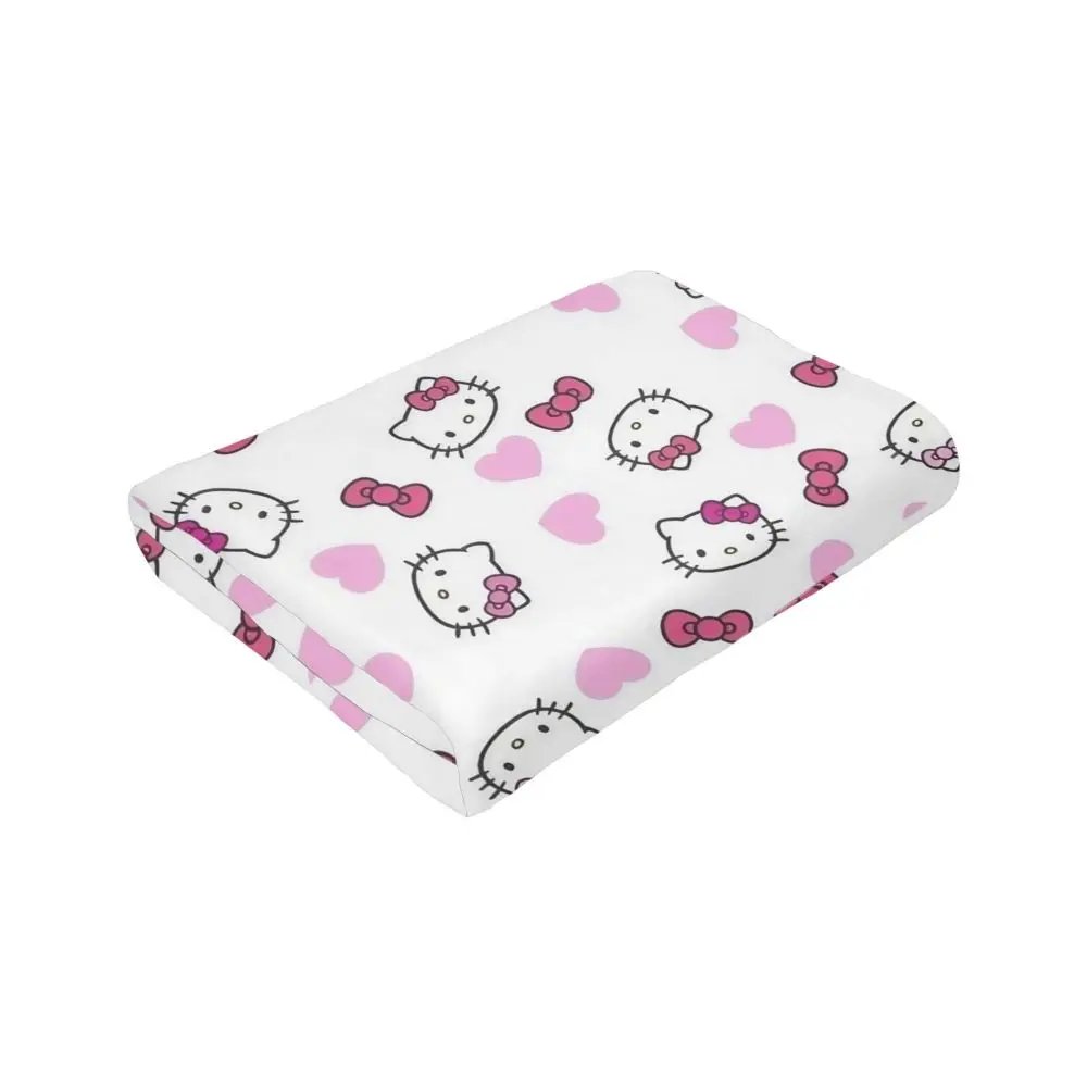 Hello Kitty Cartoon Cute Blanket Flannel Spring/Autumn Multi-function Lightweight Thin Throw Blanket Bedding Office Bedspread
